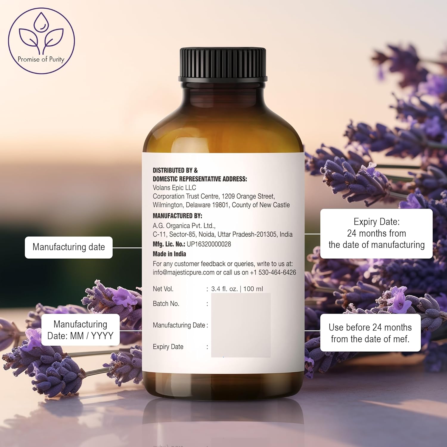 Majestic Pure Lavender Essential Oil with Glass Dropper | 100% Pure and Natural Lavender Oil | Premium Grade Essential Oils for Diffusers, Skin, Aromatherapy, Massage | 4 Fl Oz - Image 5