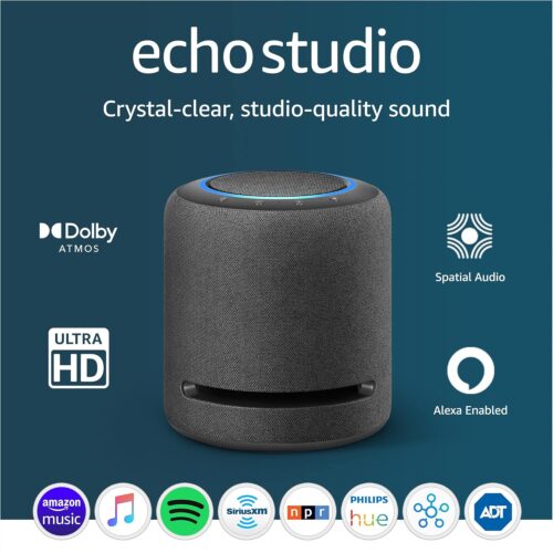 Like-New Echo Studio – High-fidelity smart speaker with 3D audio and Alexa