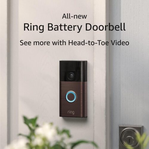 Ring Battery Doorbell — Now with 66% more coverage, Head-to-Toe Video, Live View with Two-Way Talk, and Motion Detection & Alerts (2024 release), | 2-pack | Venetian Bronze