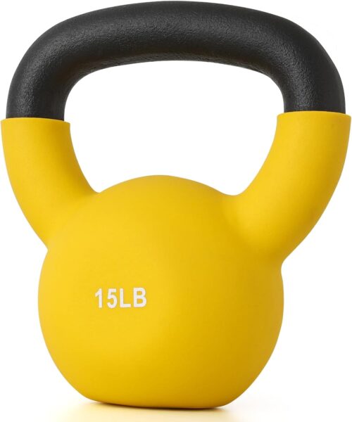 10/15/20LB Kettlebell Weights, Neoprene Coated Solid Cast Iron Kettlebell, Strength Training Kettlebells for Full Body Workout, Cross-Training, Weight Loss and Strength Training