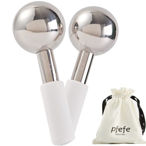 Ice Globes for Face & Eyes, Unbreakable Stainless Steel Cryo Sticks for Beauty Routines, Facials Cold Roller Cooling Globes for Puffiness, Wrinkles, Dark Circles, Headaches