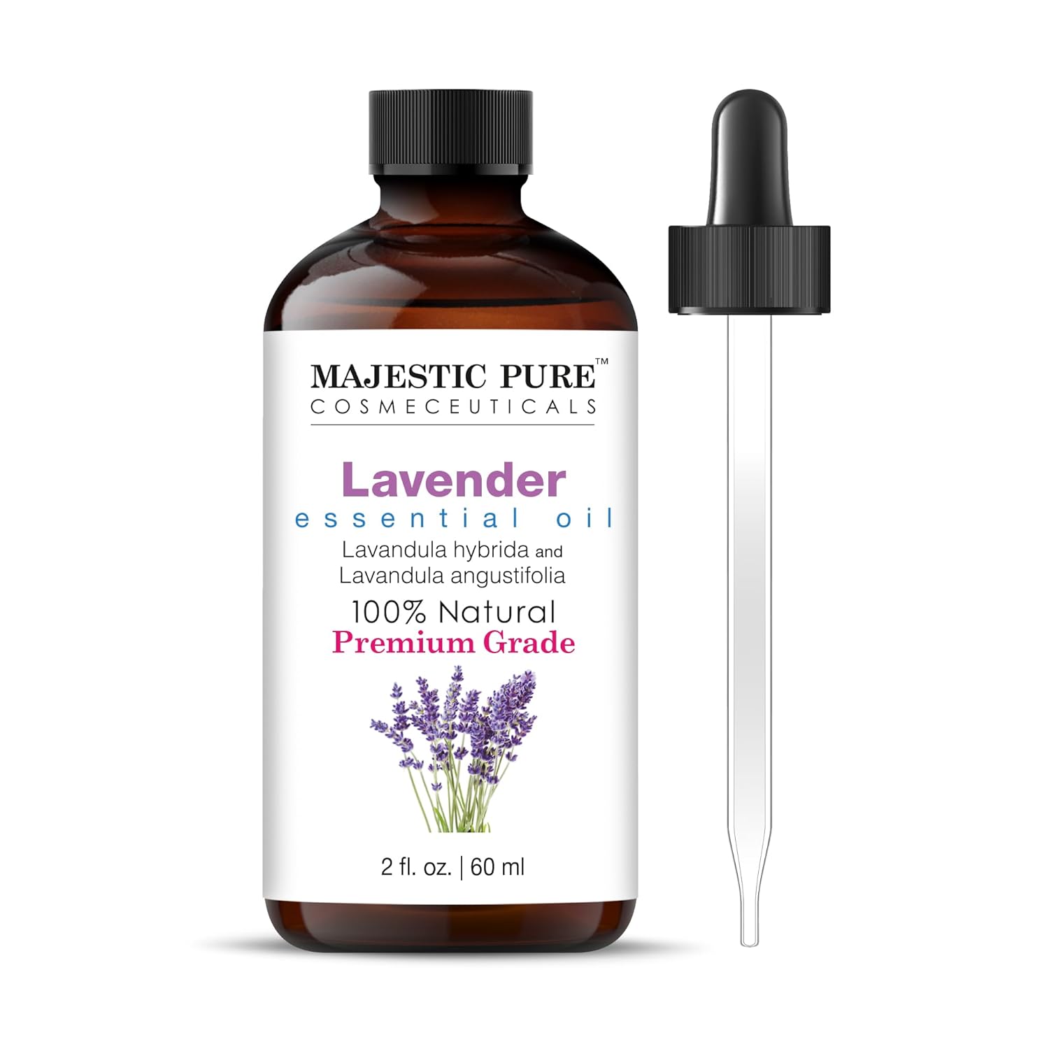 MAJESTIC PURE Lavender Essential Oil | 100% Pure and Natural Oil | Premium Grade Essential Oils for Hair Care, Home Diffusers, Skin, Aromatherapy, Massage and Humidifiers | 2 Fl Oz
