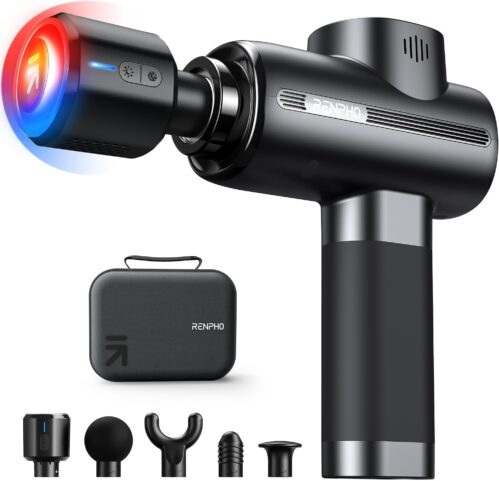 RENPHO Thermacool Massage Gun Deep Tissue with Heat and Cold Head, Mothers Day Gifts, FSA HSA Eligible, Handheld Muscle Massager with Carry Case, Body Masajeador for Men Women Athletes, Active