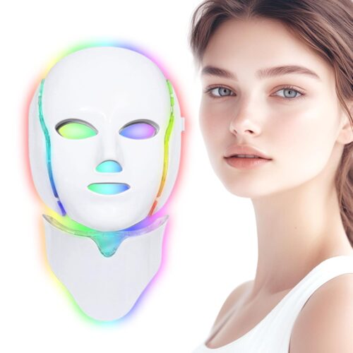 Yahi Led Face Mask Light Therapy, Red Light Therapy for Face, 7 Led Light Therapy Facial Skin Care Mask At Home
