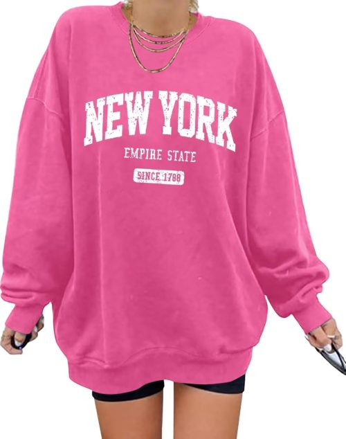ORANDESIGNE Oversized Graphic Sweatshirt for Women Long Sleeve Crewneck Pullover Casual Fall Hoodie Tops 2025