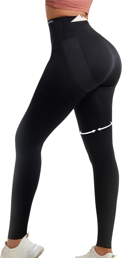 Women’s Compression Leggings Butt Lifting Seamless High Waist Tummy Control Stretchy with Pockets