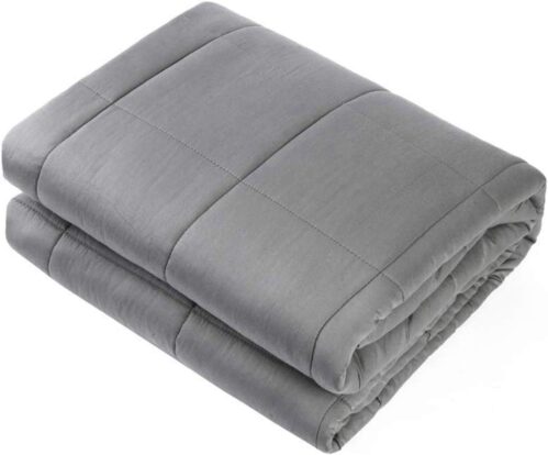 Waowoo Adult Weighted Blanket Queen Size (15lbs 60″x80″) Heavy Blanket with Premium Glass Beads, (Dark Grey