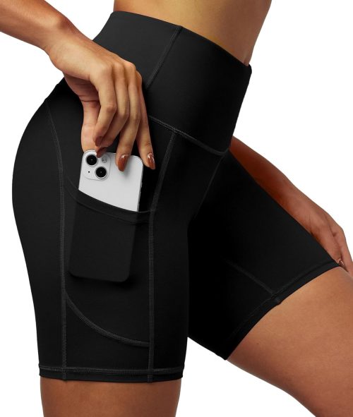 IUGA Biker Shorts Women 6″ Tummy Control Workout Shorts Women with Pockets High Waisted Yoga Running Gym Spandex Compression