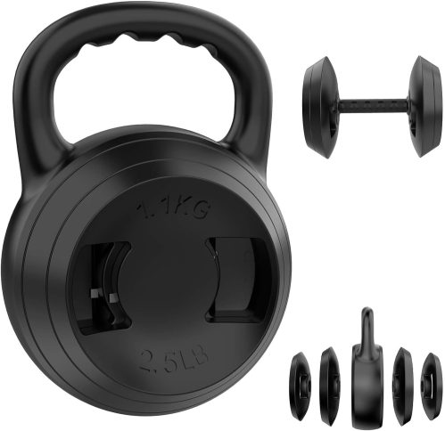 2-1 Adjustable Kettlebells Set, Kettle bell Weights Set (10lb-25lb), Adjustable Dumbbell for Women/Men Home Gym Workout Strength Training