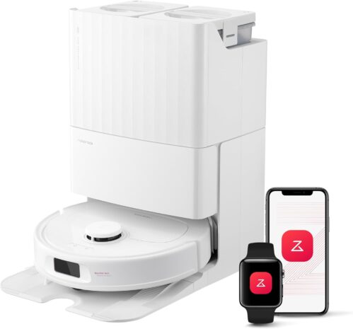 roborock Qrevo S Robot Vacuum and Mop, Self-Drying, Auto Mop Washing, 7000Pa Suction, Self-Emptying & Refilling, 10mm Mop Lifting, 200RPM Spinning Mops, Smart Obstacle Avoidance, White