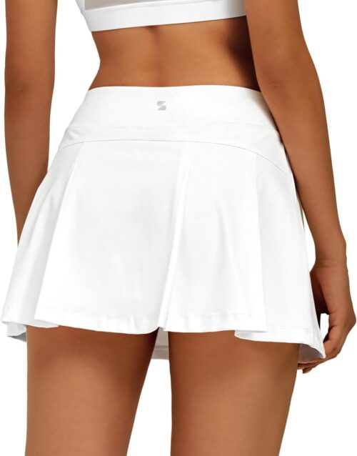 Stelle Women Tennis Skirt Golf Skorts Athletic High Waisted with Pockets Inner Shorts Sport Workout Pleated Pickleball