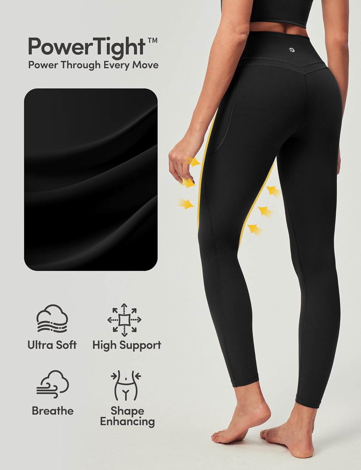 IUGA Compression Leggings with Pockets for Women Tummy Control Leggings No Front Seam Workout High Waist Yoga Pants - Image 2