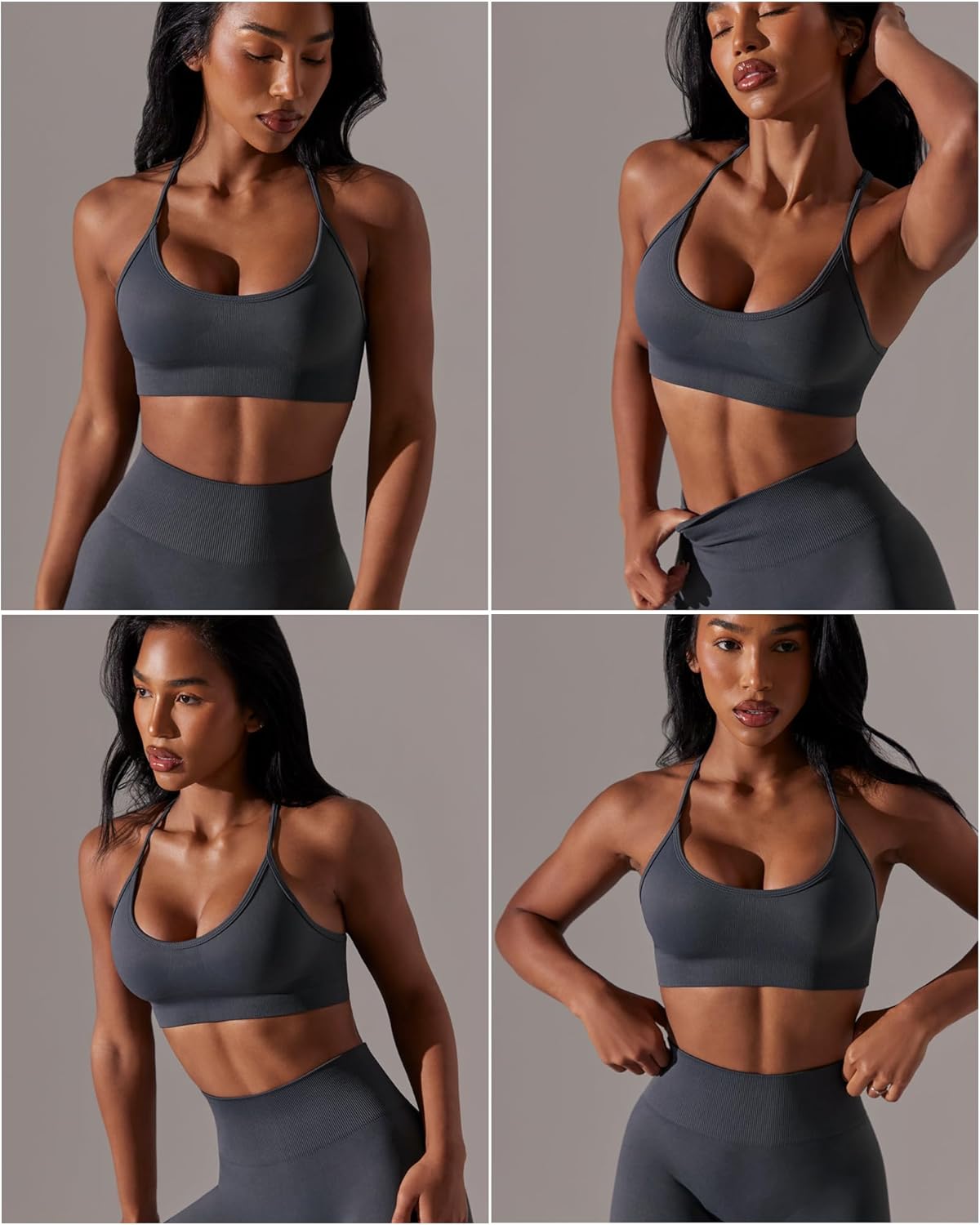 RUNNING GIRL Sports Bras for Women,Sexy Crisscross Back Seamless Padded Sports Bra Medium Support with Removable Pads - Image 3