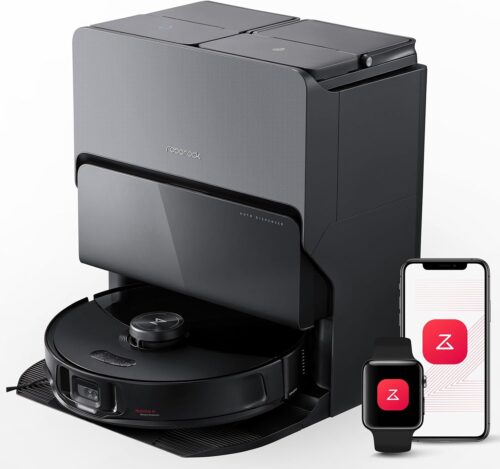 roborock S8 MaxV Ultra Robot Vacuum & Sonic Mop, 10000 Pa Suction, Corner to Edge Deep Cleaning, Hot Air Self-Drying, Auto Empty & Refill, Detergent Dispenser, Obstacle Avoidance, Black