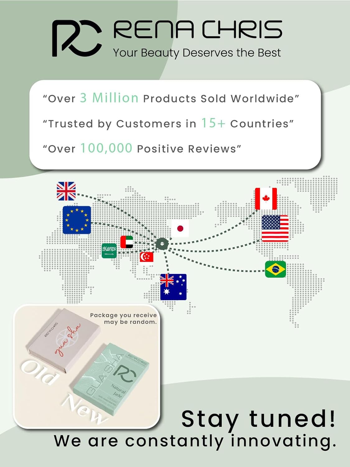 Rena Chris Gua Sha Facial Tools, Natural Jade Stone Guasha, Manual Massage Sticks for Jawline Sculpting and Puffiness Reducing, Facial Massage Tool, Skin-Care Tool (Green) - Image 7