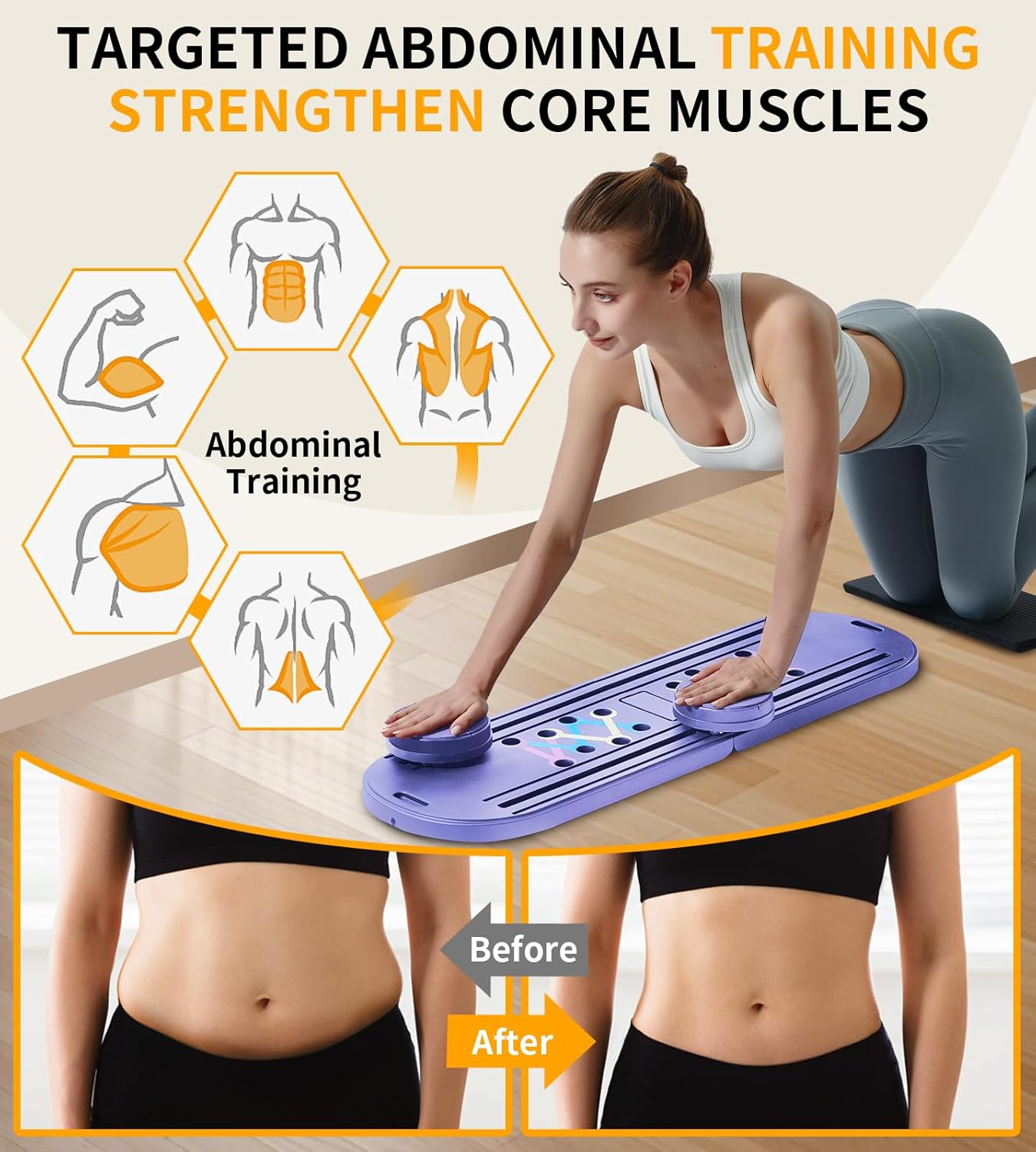 Pilates Board - Pilates Reformer Set, 6 in 1 Pilates Boards for Home Workout, Portable and Foldable Pilates Reformers Machine, Multifunctional Pilates Board for Women - Image 8