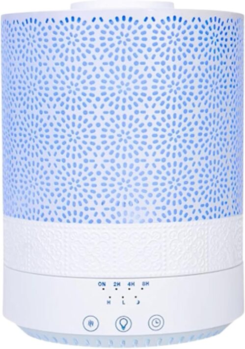 BlueHills 2500 ML XL Essential Oil Diffuser Aroma Humidifier with Timer for Large Home Decor Baby Rooms Big Huge 2.5 L Capacity Long Run Color Changing Lights Decorative Design High Mist White- F002