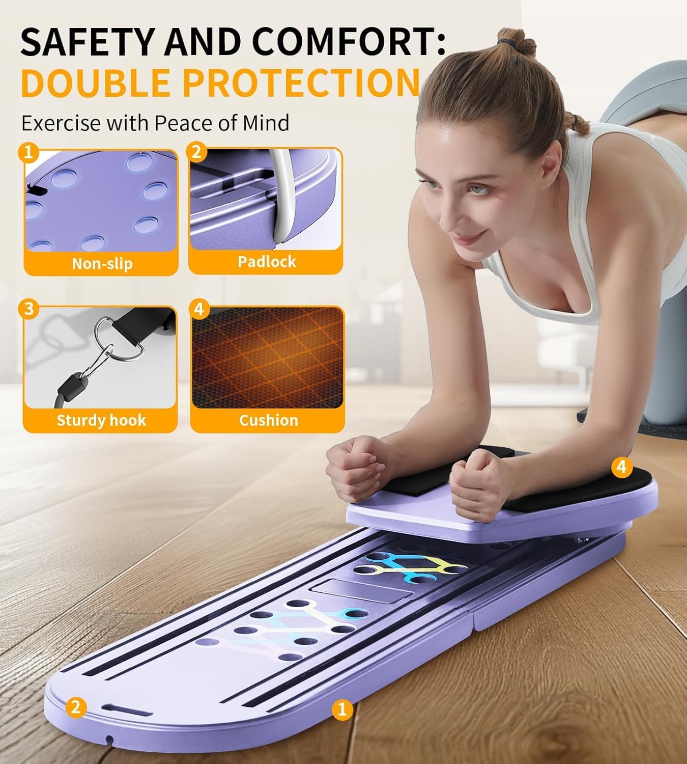 Pilates Board - Pilates Reformer Set, 6 in 1 Pilates Boards for Home Workout, Portable and Foldable Pilates Reformers Machine, Multifunctional Pilates Board for Women - Image 3