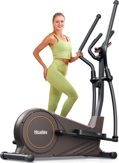 Niceday Elliptical Machine, Elliptical Exercise Machine for Home with Hyper-Quiet Magnetic Driving System, Elliptical Trainer with 15.5IN-18IN Stride, 16 Resistance Levels, 400LBS Loading Capacity