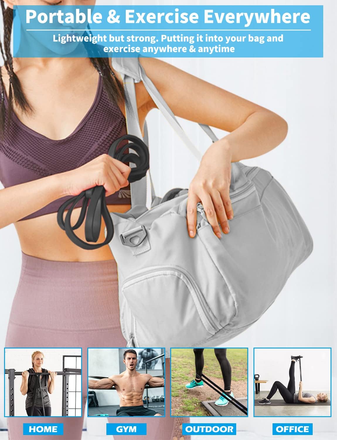 Resistance Bands, Pull Up Bands, Exercise Workout Bands for Working Out, Pull Up Assistance Bands Set for Men & Women, Body Stretching, Physical Therapy, Muscle Training - Image 6