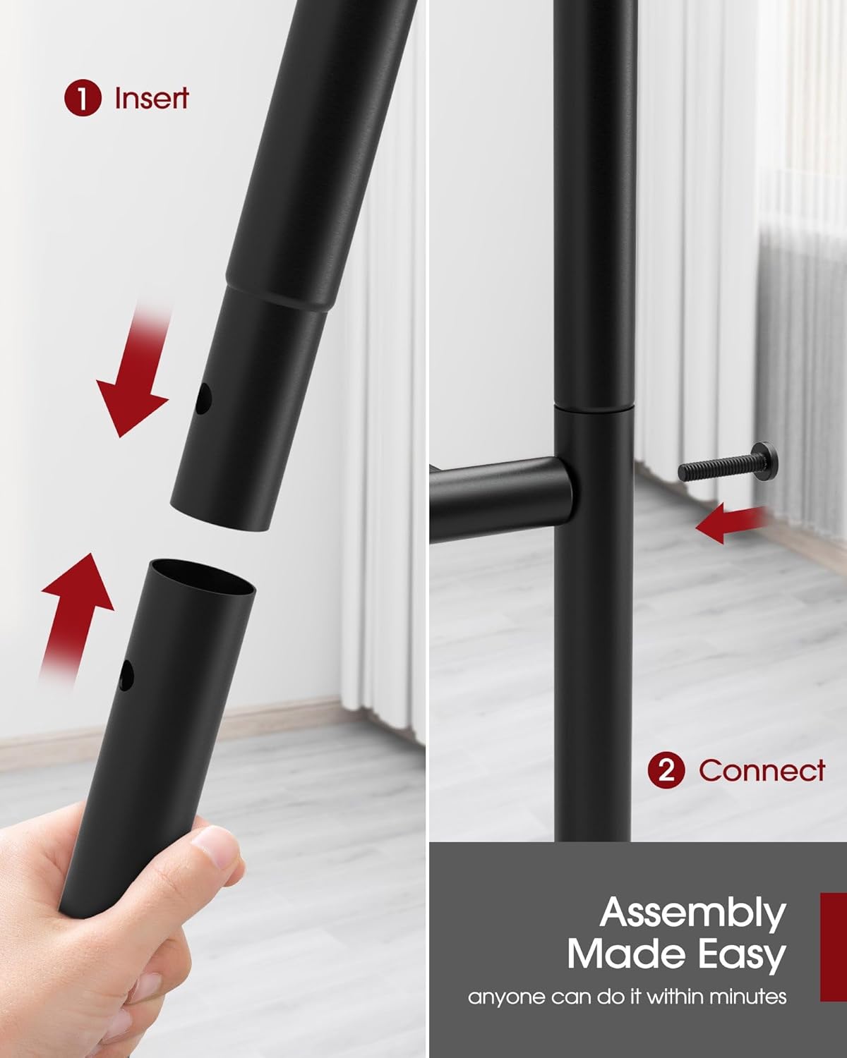 Storage Shelves - 5 Tier Shelf Organizer, Heavy Duty Garage Shelving Unit with Leveling Feet, Stable Metal Shelves Organizer for Pantry, Kitchen and Closet, 33.1" W X 12.6" D X 72.0" H, Black - Image 4