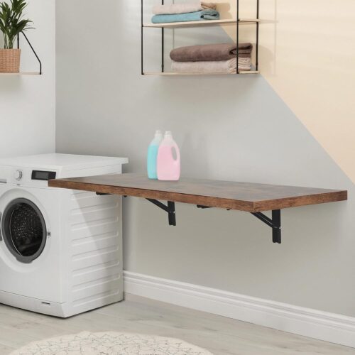 Wall Mounted Murphy Desk, Floating Table – Foldable Laundry Folding Station