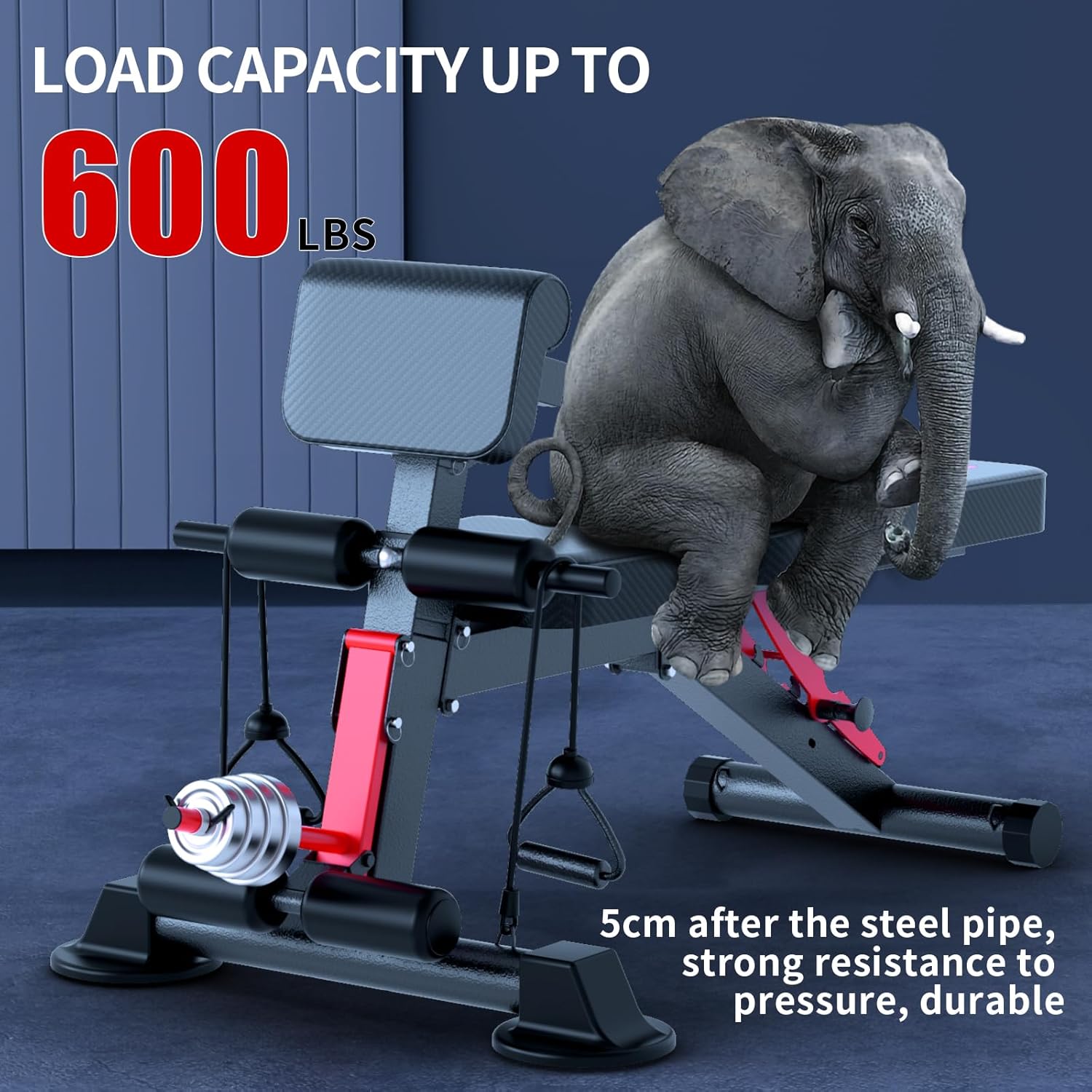 Adjustable Weight Bench,Utility Workout Bench Foldable Incline Decline Benches for Home Gym Full Body Workout,Load 600LBS - Image 2