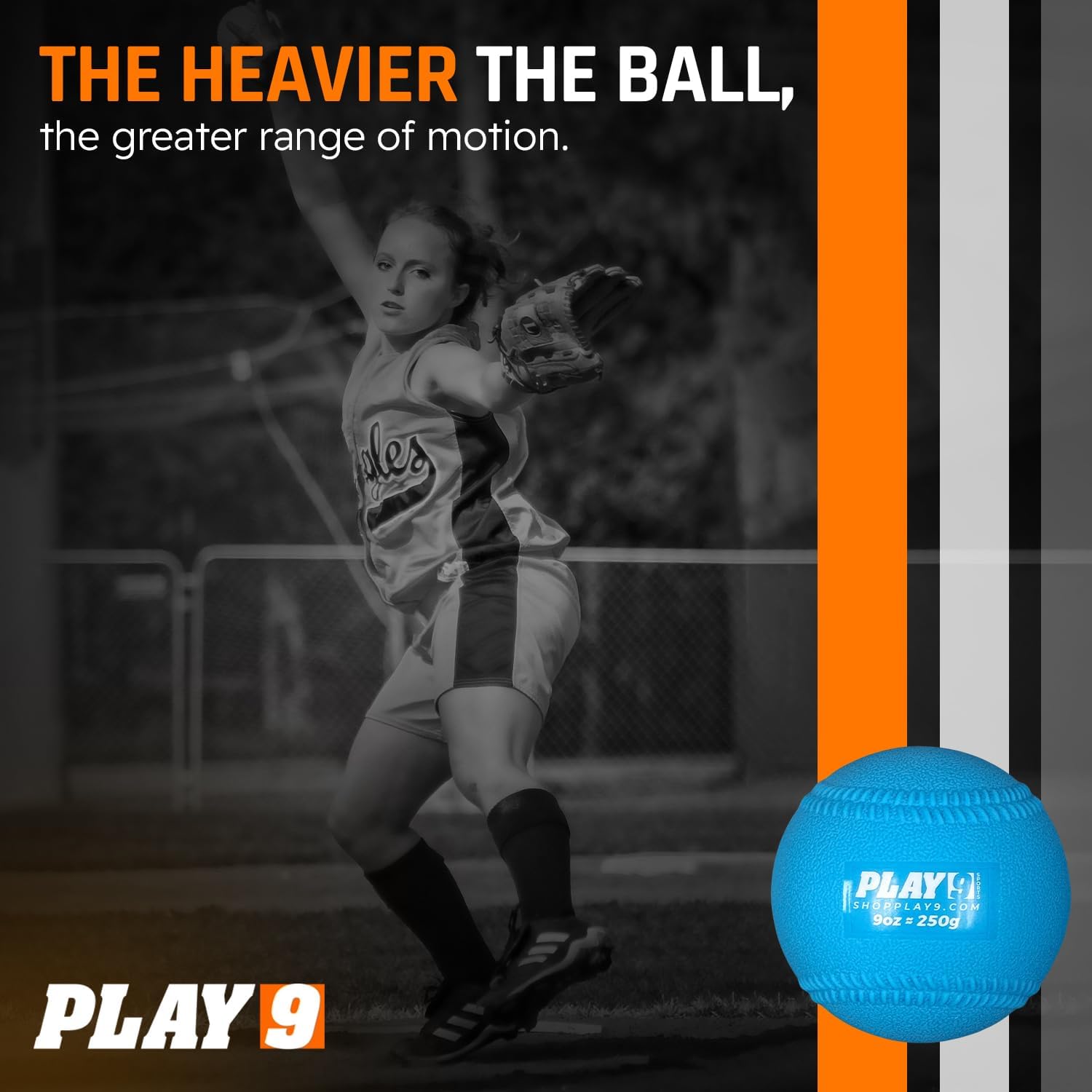 Shop Play 9 Plyoball Weighted Ball Set for Throwing and Pitching Training - Heavy Mini Training Balls for Baseball - Builds Speed, Strength, & Muscle Memory - Image 6