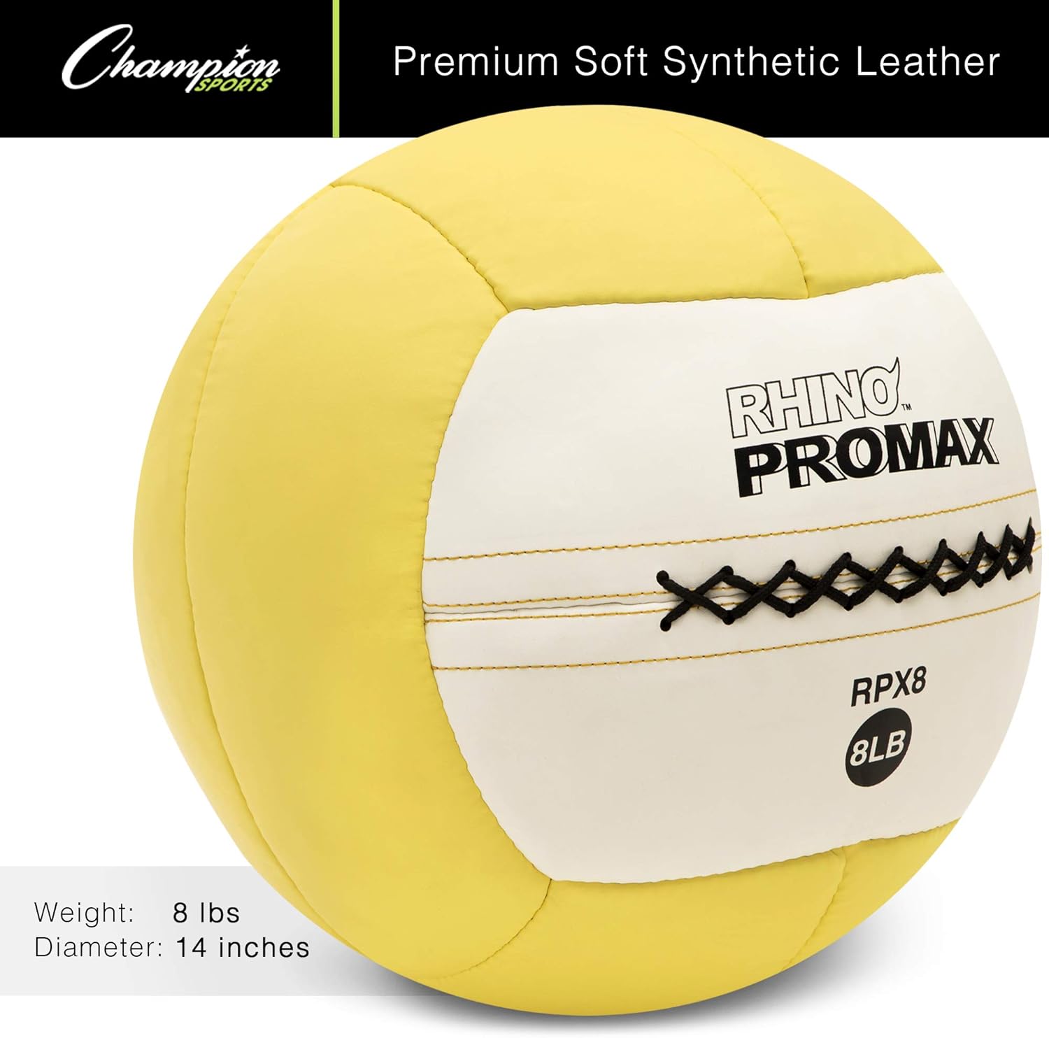 Champion Sports Rhino Promax Slam Balls, 10 lb, Soft Shell with Non-Slip Grip, Medicine Wall Exercise Ball for Weightlifting, Plyometrics, Cross Training, & Home Gym Fitness - Image 2