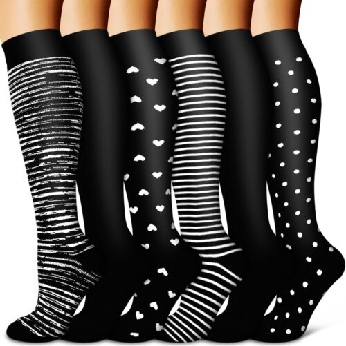 BLUEENJOY Copper Compression Socks for Women & Men (6 pairs) – Best Support for Nurses, Running, Hiking, Recovery