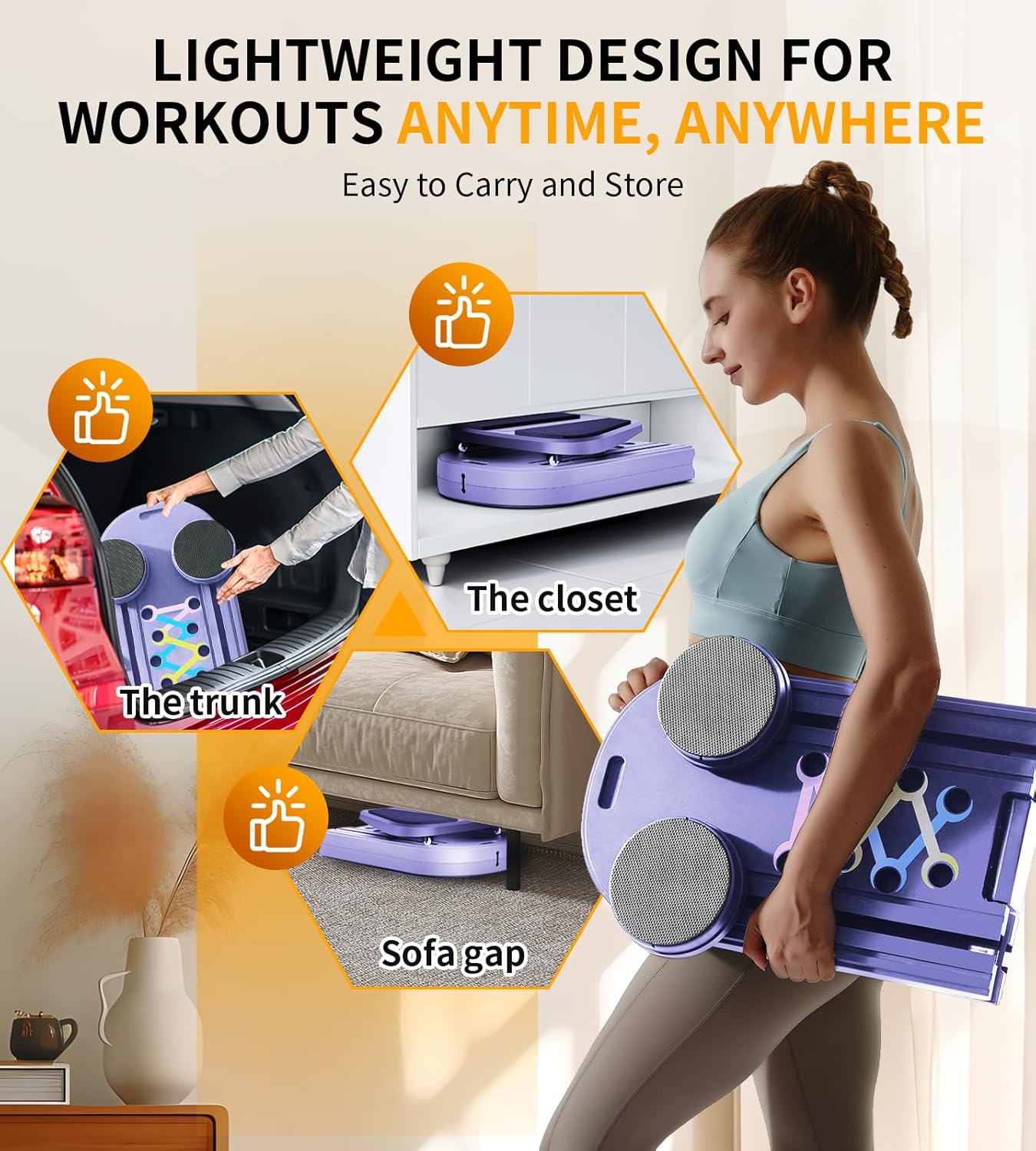 Pilates Board - Pilates Reformer Set, 6 in 1 Pilates Boards for Home Workout, Portable and Foldable Pilates Reformers Machine, Multifunctional Pilates Board for Women - Image 4