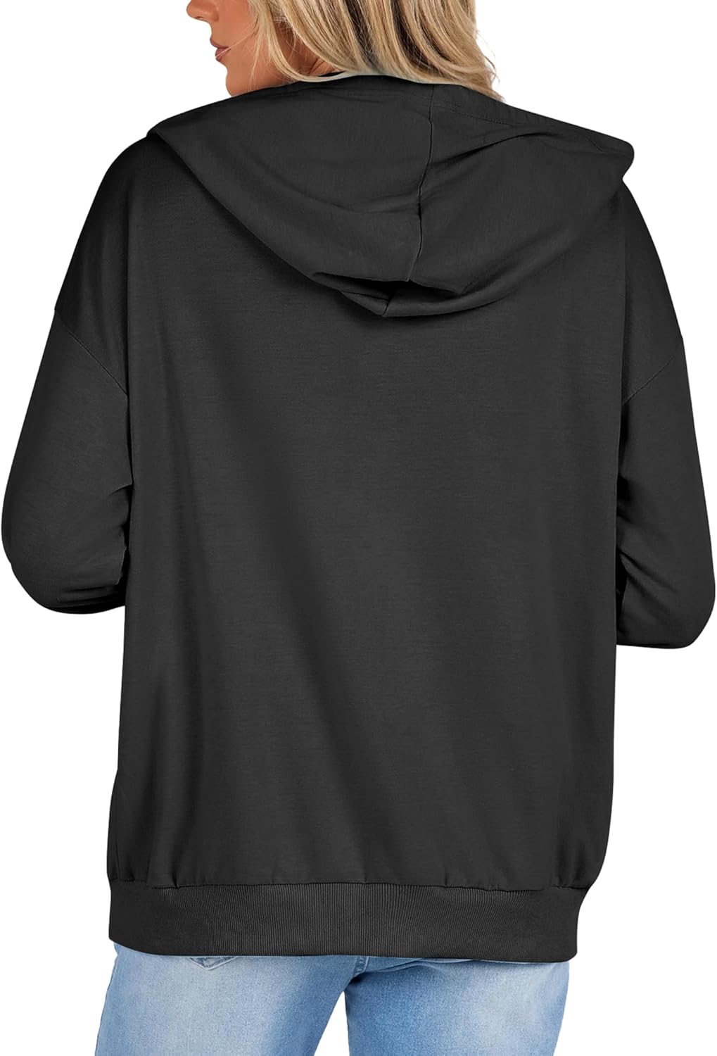 Zeagoo Women's Lightweight Hoodies Full Zip Up Oversized Sweatshirts with Pockets Long Sleeve Thin Casual Hooded Jackets - Image 6