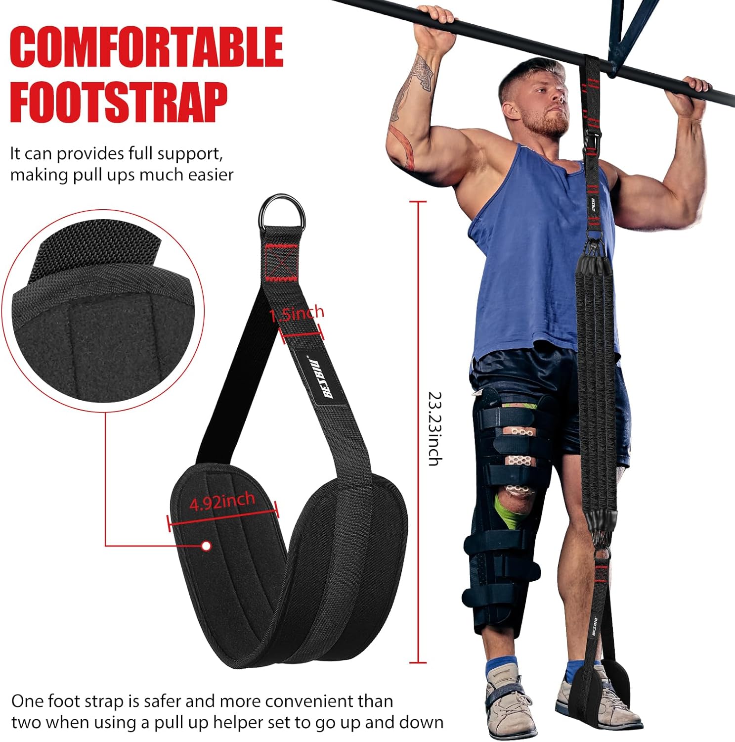 Heavy Pull Up Assistance Bands 260lbs - Resistance Bands for Pull Ups & Strength Training - Height Adjustable - Image 5