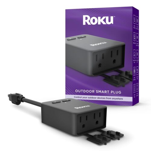 Roku Smart Home Outdoor Smart Plug – WiFi Smart Plugs Works with Alexa & Google Assistant, No Hub Required – IP64 Weather Resistance, Custom Scheduling Timer & Independent Outlets – Smart Home Product