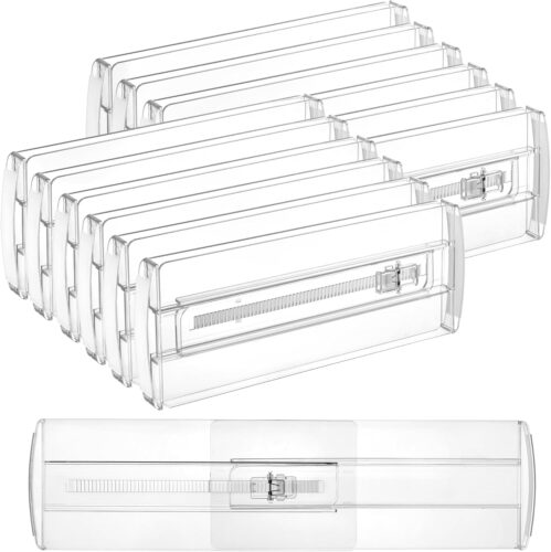 Vtopmart 12 Pack Drawer Dividers for Clothes, Adjustable 4″ High Expandable from 10.6″-17″ Dresser Drawer Organizer, Clear Plastic Separators for Dresser, Baby Clothing, Cosmetic and Office Storage