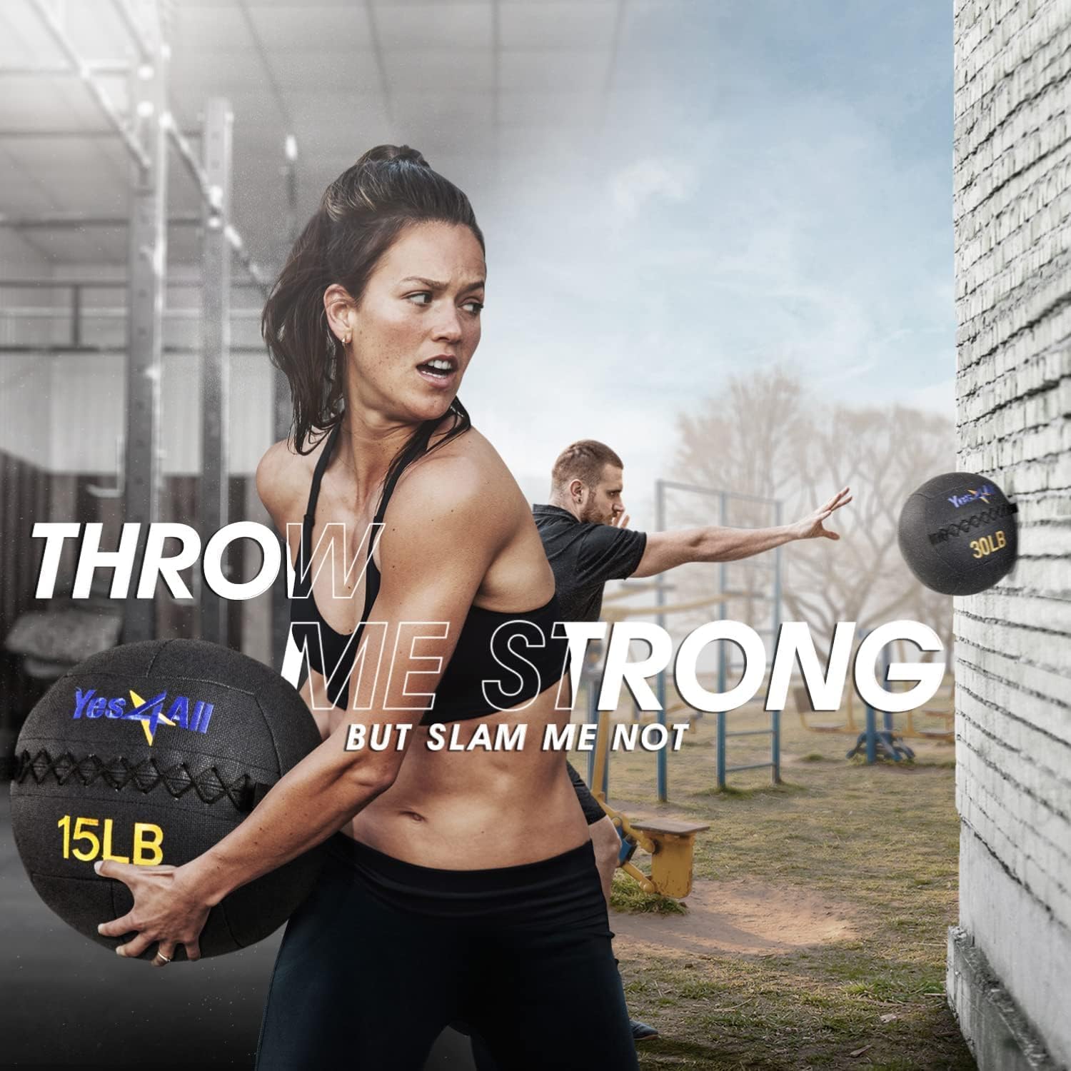 Yes4All Wall Ball, Soft Leather Weighted Iron Sand Med Ball for Dynamic Multifunctional Exercise, 6lbs - 30lbs - Image 6