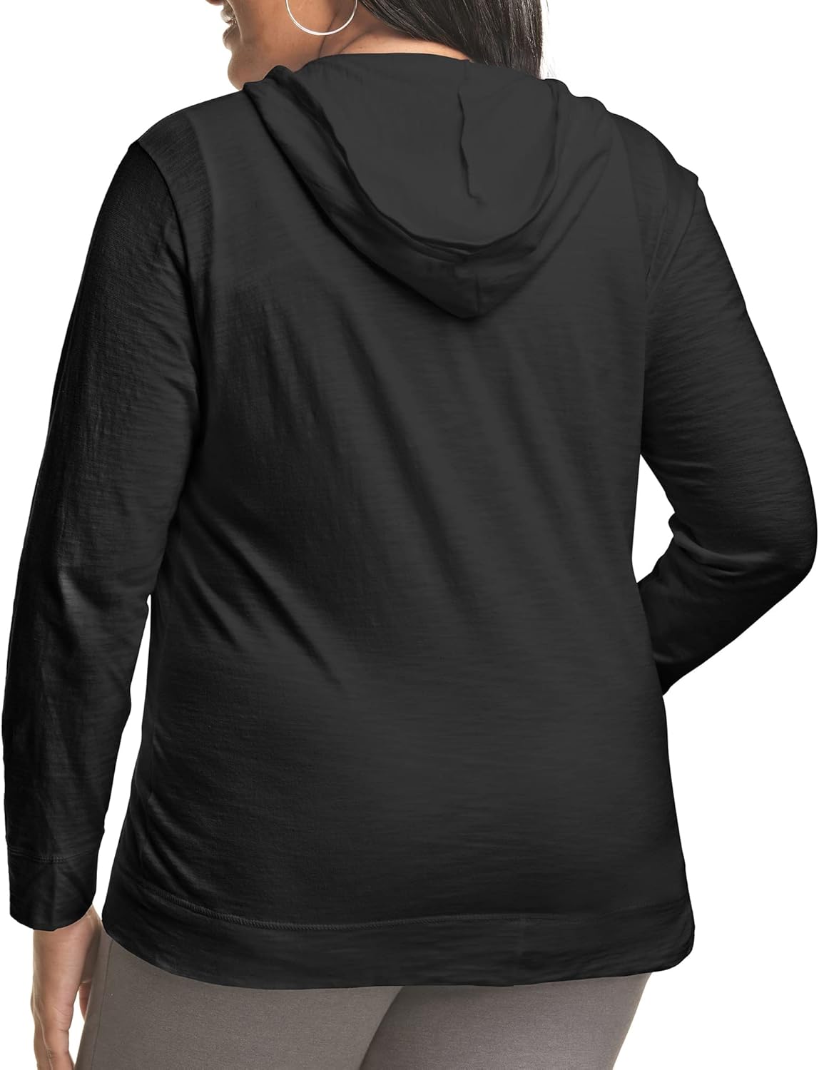 Just My Size Women's Full Zip Slub Hoodie Plus Size - Image 2