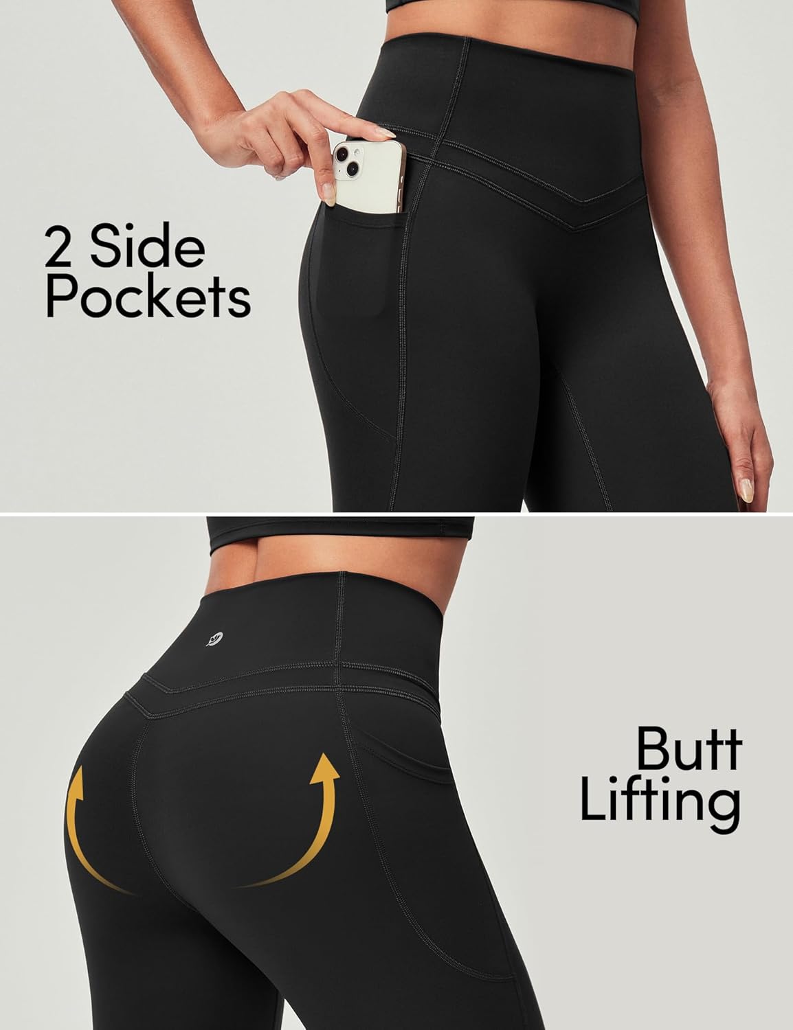 IUGA Compression Leggings with Pockets for Women Tummy Control Leggings No Front Seam Workout High Waist Yoga Pants - Image 4