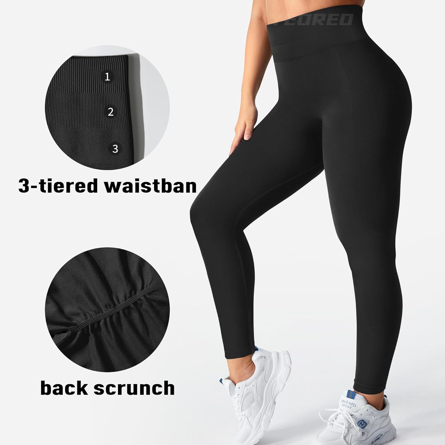 YEOREO Amplify Leggings for Women Seamless Scrunch Leggings Butt Lifting Gym High Waisted Athletic Leggings - Image 6