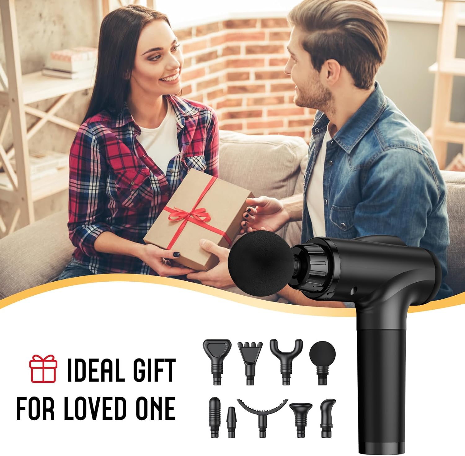 Massage Gun Deep Tissue, Handheld Electric Muscle Massager, High Intensity Percussion Massage Device for Pain Relief with 9 Attachments & 30 Speed(Black) - Image 6