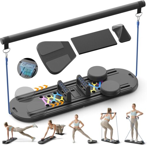 Pilates Board,Multifunctional Rebound Abdominal Board,Foldable Pilates Reformer Set, Ab Core Trainer Machine,Ab Board,Exercise Board,Abs Workout Equipment for Women Men Home Gym Equipment