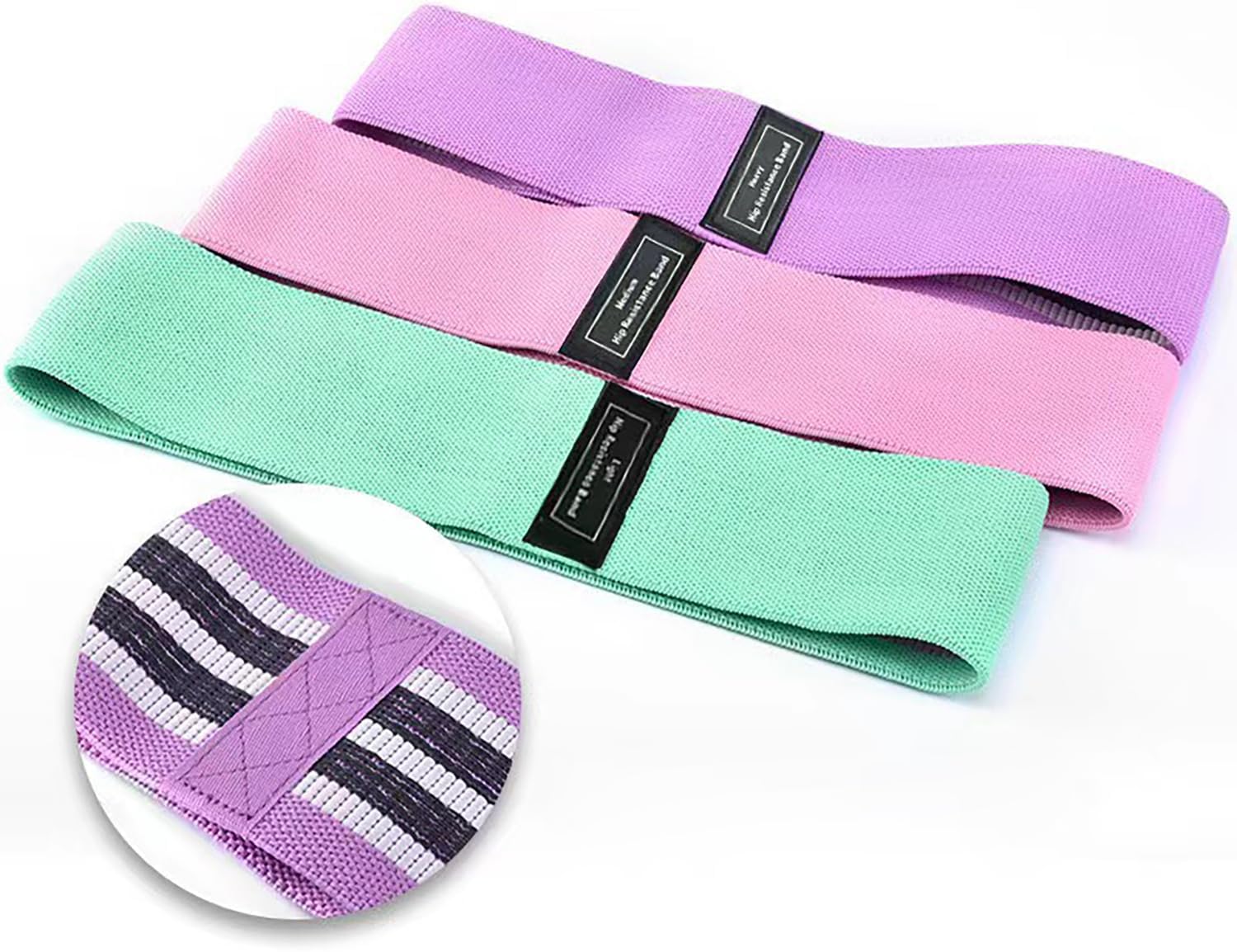 Resistance Bands, Exercise Workout Bands for Women and Men, 3 Set of Stretch Bands for Booty Legs, Pilates Flexbands - Image 3