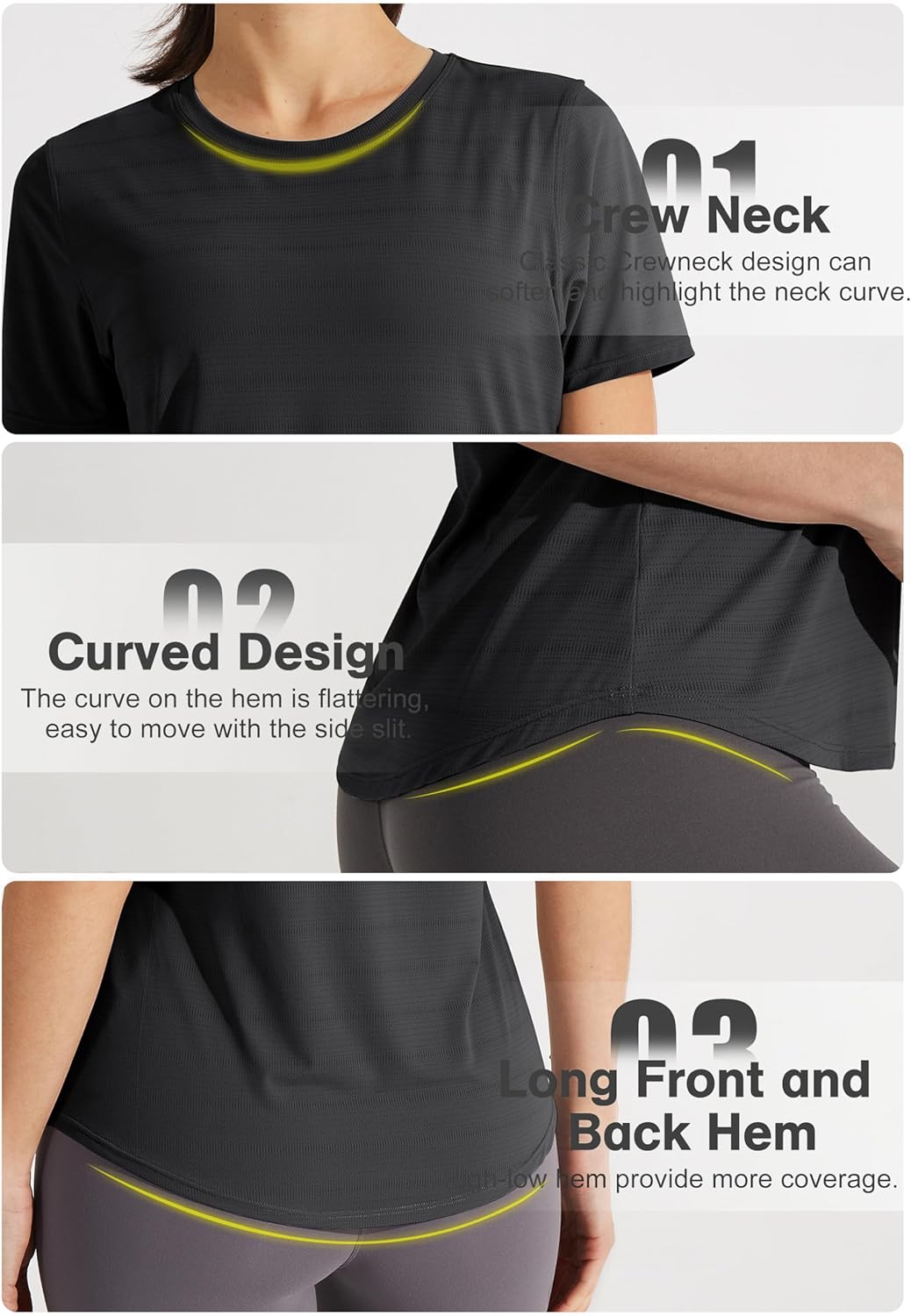 Libin Women's Workout T Shirts Short Sleeve Gym Running Athletic Tops Quick Dry Crewneck Yoga Shirts - Image 5