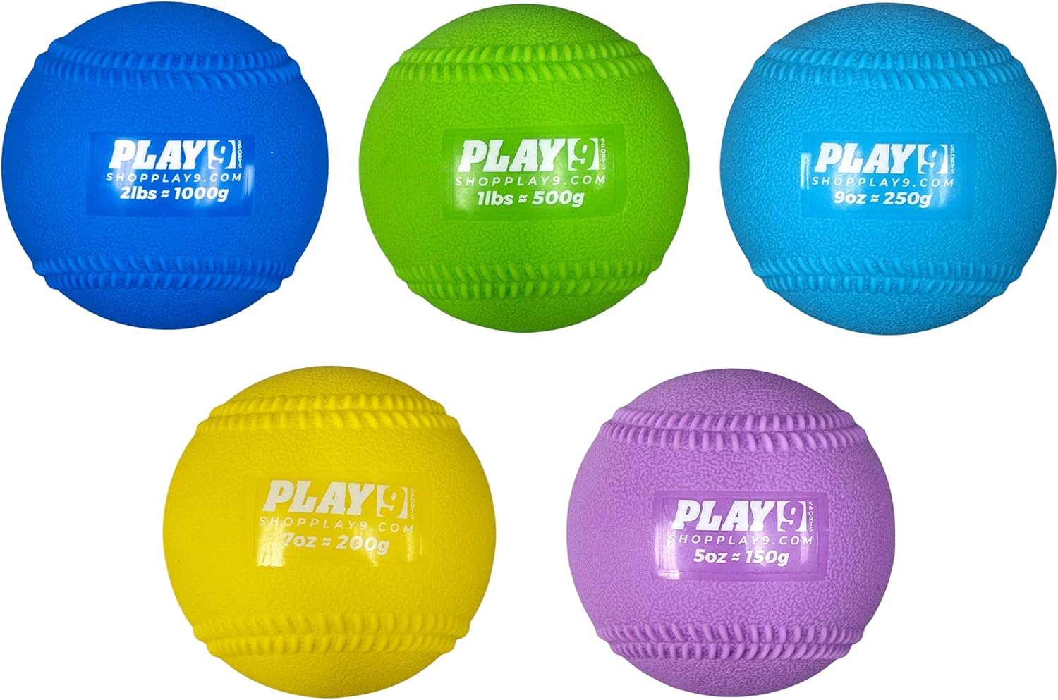 Shop Play 9 Plyoball Weighted Ball Set for Throwing and Pitching Training - Heavy Mini Training Balls for Baseball - Builds Speed, Strength, & Muscle Memory