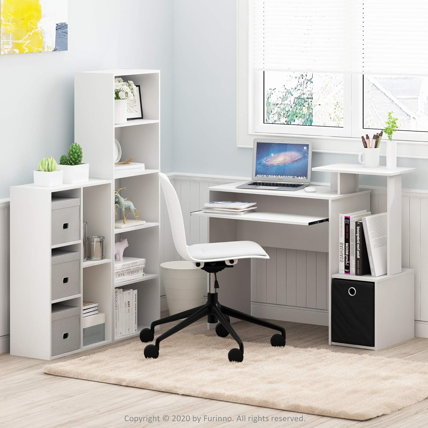 Furinno Luder Bookcase / Book / Storage , 5-Cube, White - Image 7