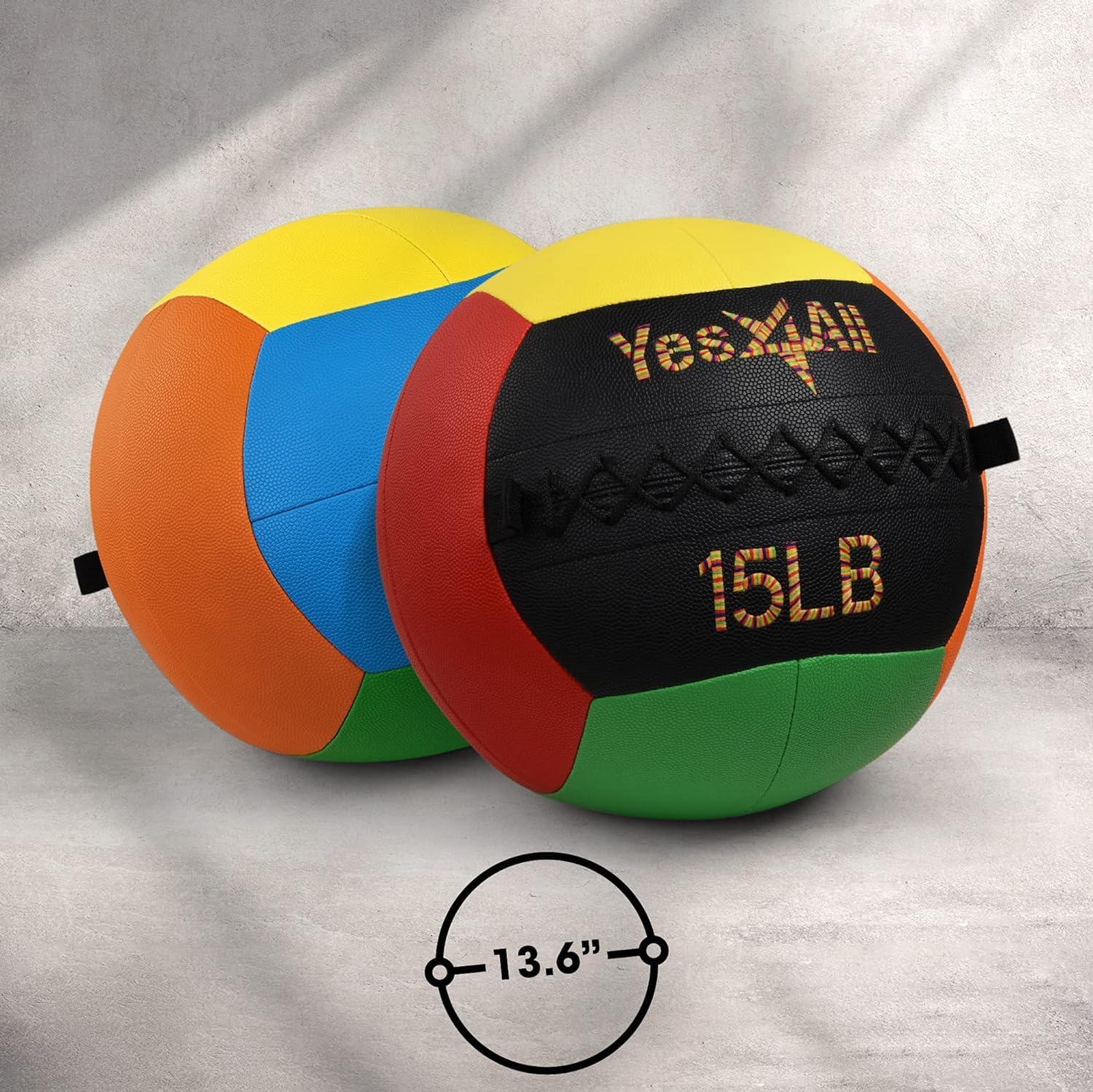 Yes4All Wall Ball, Soft Leather Weighted Iron Sand Med Ball for Dynamic Multifunctional Exercise, 6lbs - 30lbs - Image 3