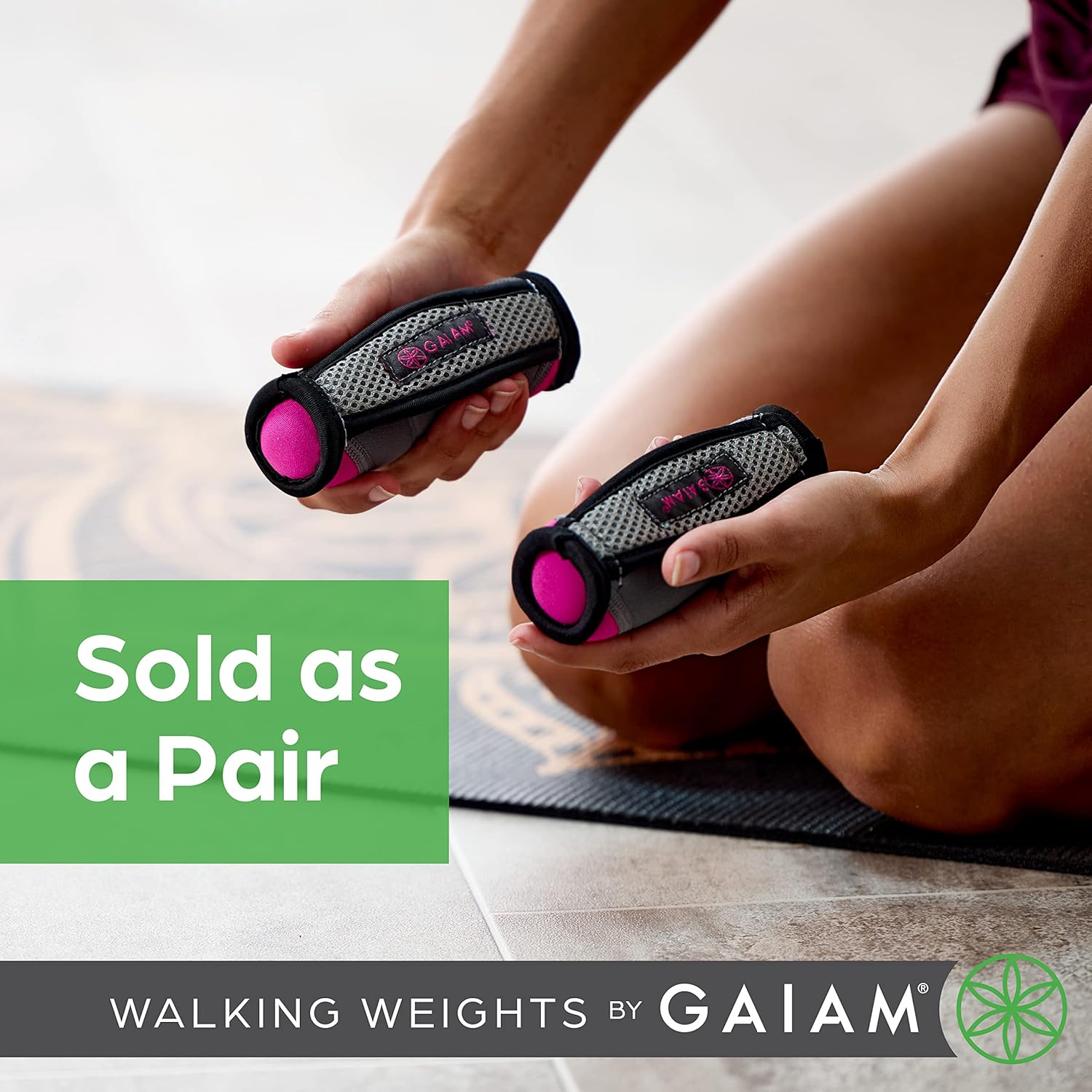 Gaiam Hand Weights for Women & Men Soft Dumbbell Walking Hand Weight Sets with Hand Strap - Image 6
