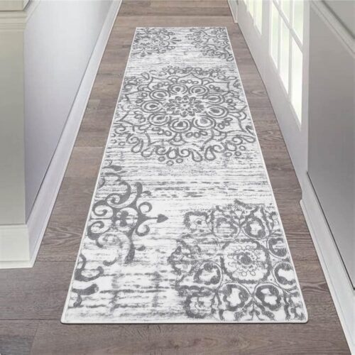 HEBE Hallway Runner Rug 2’x6′ Washable Vintage Distressed Area Rugs Non Slip Laundry Rug Runner Boho Floor Carpet Runners for Hallways Entryway Laundry Room Kitchen Bathroom