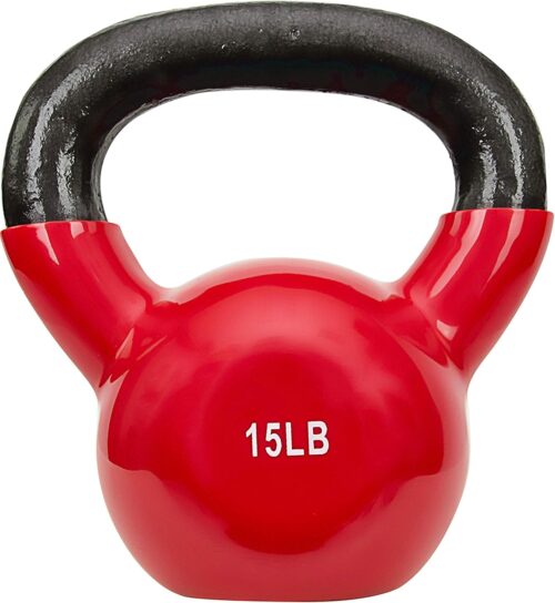 Sunny Health & Fitness Vinyl Coated Kettlebell for Strength Weight Training & Swinging Exercise – In 5, 10, 15, 20, 25 Pound