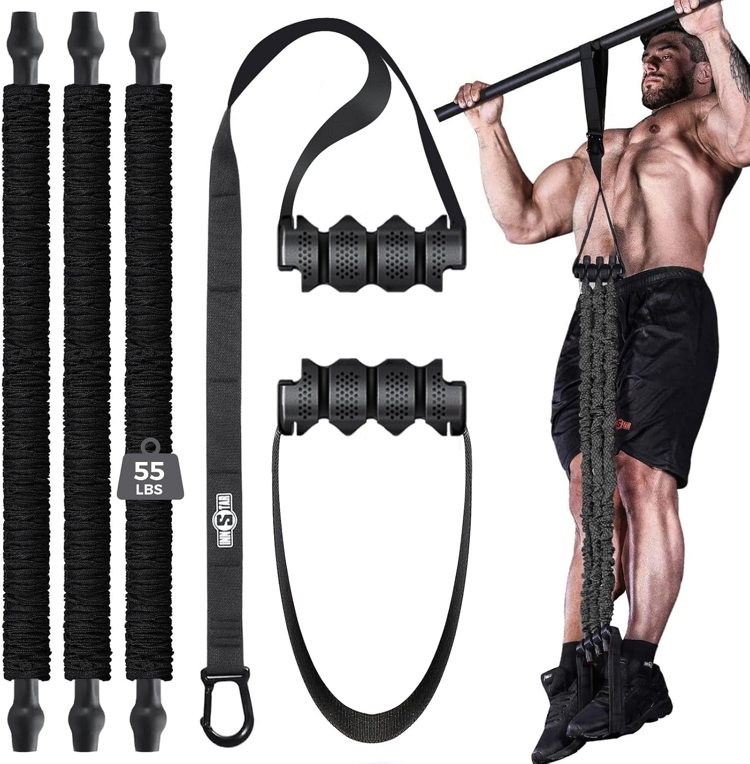 Innstar Heavy-Duty Adjustable Pull Up Bands Set, Assistance Bands for Enhanced Strength Training - Patent